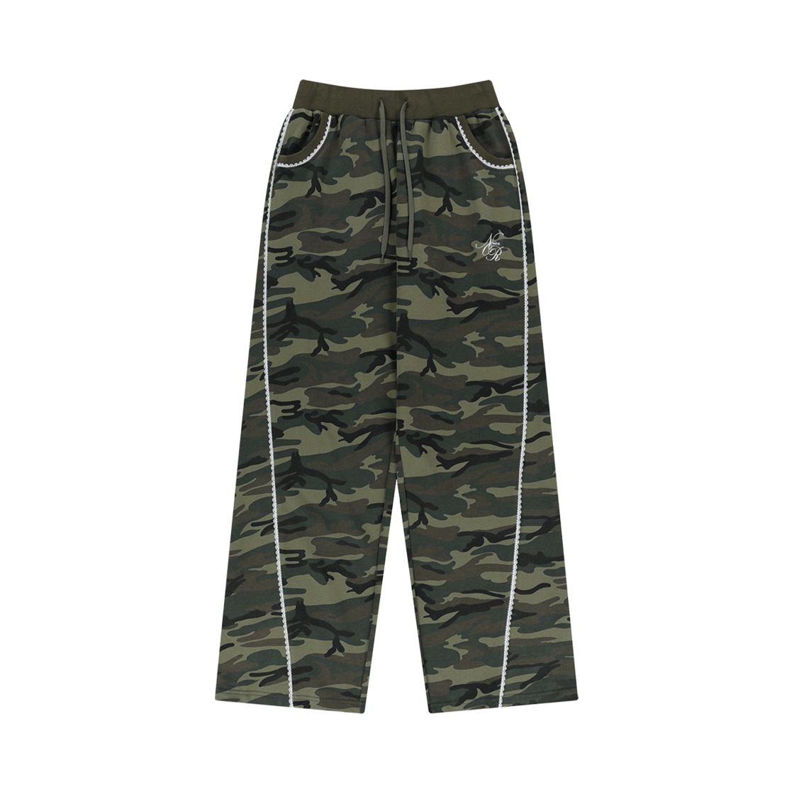 니어 노어 레이스 커브 스웻팬츠 카모(NIIER NOR Lace Curve Sweat Pants Camo)