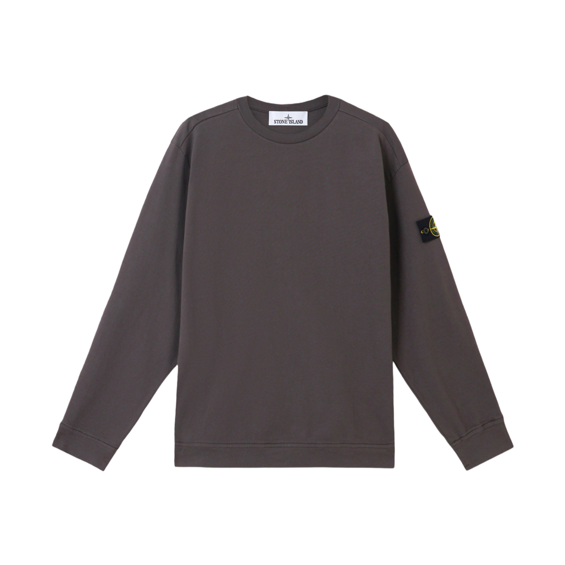 K1S1561000-43S0A50-V0065 Stone Island 6100043 Heavy Cotton Jersey Crewneck Sweatshirt with Ribbed Neckline Charcoal Grey - 25SS