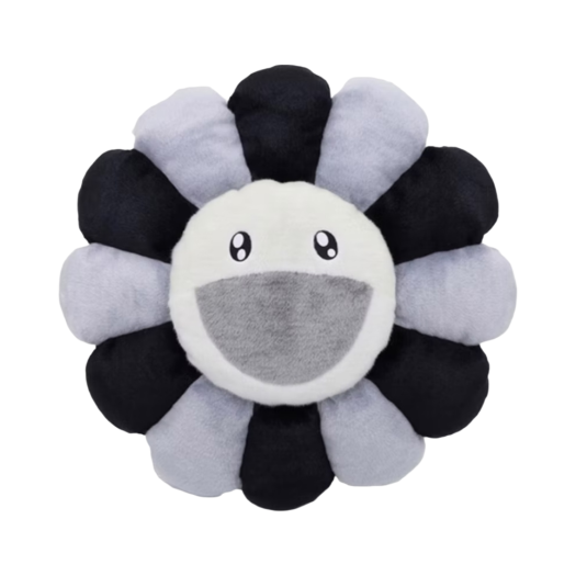 Kaikai Kiki Flower Cushion 60cm Grey Black