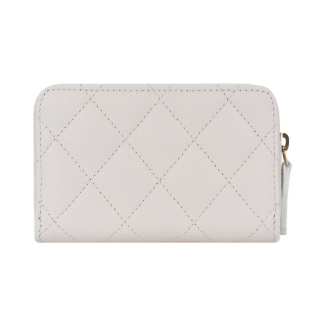 샤넬 지퍼 동전 지갑 그레인드 샤이니 카프스킨 & 골드 메탈 화이트(Chanel Zipped Coin Purse Grained Shiny Calfskin & Gold White) - 2