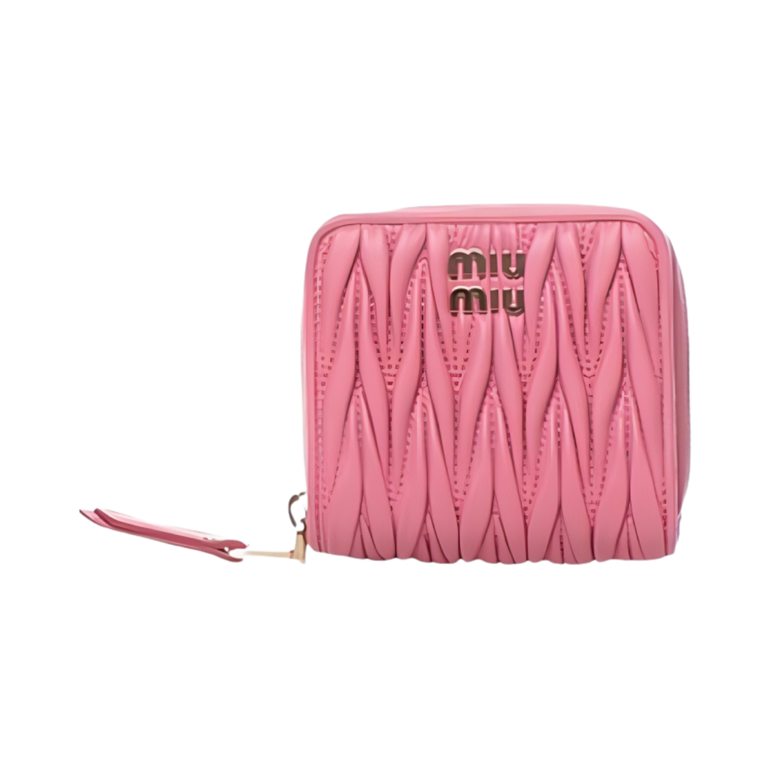 미우 미우 마테라쎄 집 어라운드 지갑 베고니아 핑크(Miu Miu Matelasse Zip Around Wallet Begonia Pink) - 1