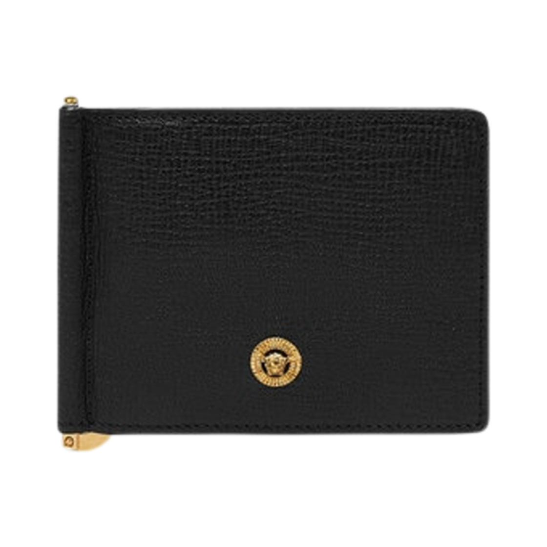DPU5978-1A10544-1B00V Versace Medusa Biggie Clip Bi-Fold Wallet Black Gold