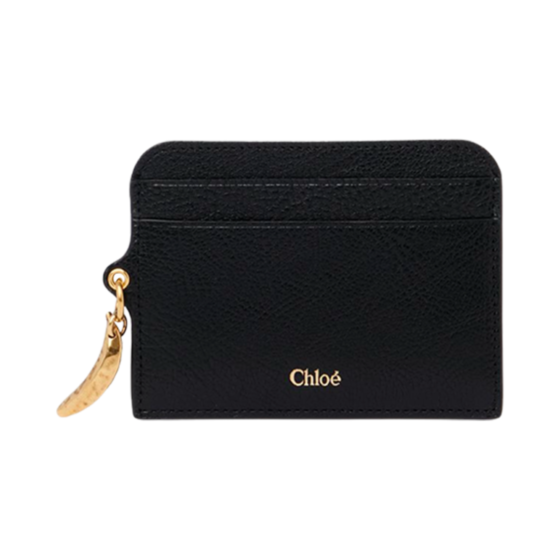 CH25SP544N72001 Chloe Banana Card Holder in Grained Leather Black