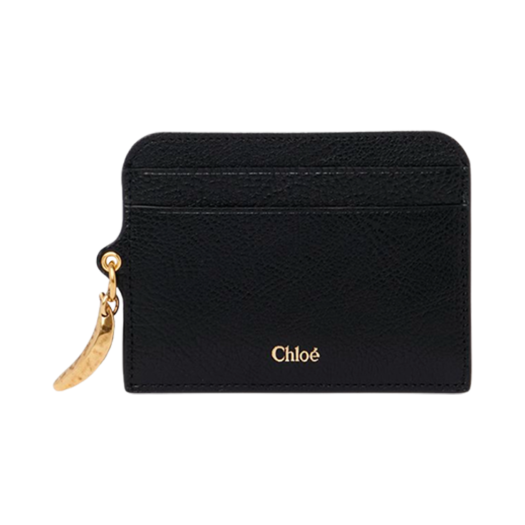 CH25SP544N72001 Chloe Banana Card Holder in Grained Leather Black