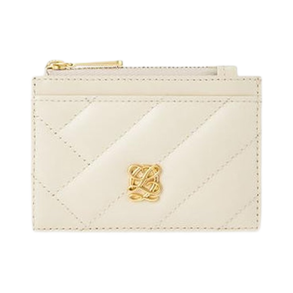 루이까또즈 L 퀼팅 레더 지퍼 카드 지갑 베이지(Louis Quatorze L-Quilting Leather Zip Card Wallet Beige)