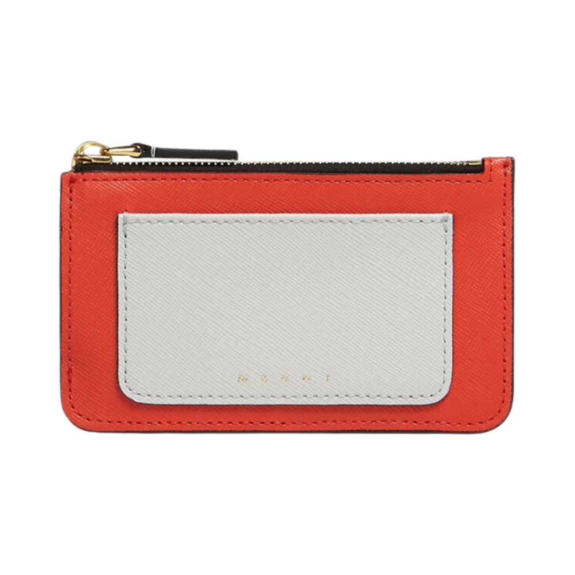 마르니 사피아노 레더 카드 케이스 펠리칸 인디안 오렌지(Marni Saffiano Leather Card Case Pelican Indian Orange)