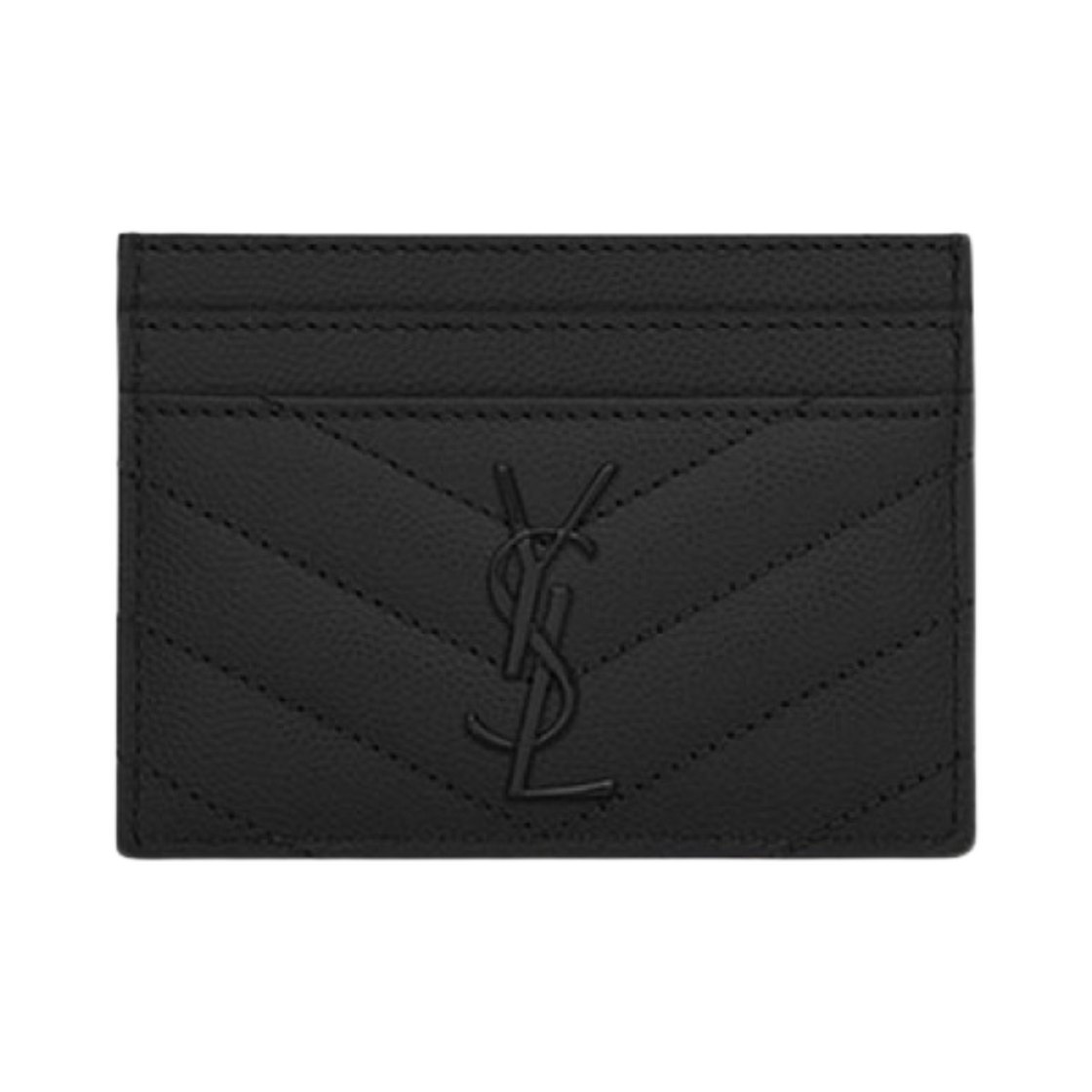 생로랑 그랑 드 뿌드르 엠보스드 레더 카산드라 마틀라세 카드 케이스 블랙(Saint Laurent Cassandre Matelasse Card Case in Grain De Poudre Embossed Leather Black)