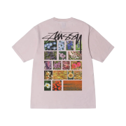 Stussy Flower Grid Pigment Dyed T-Shirt Blush