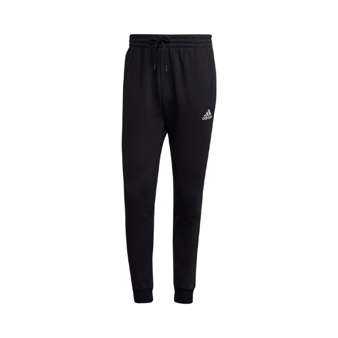 HL2236 Adidas Essentials Fleece Regular Tapered Pants Black White - KR Sizing
