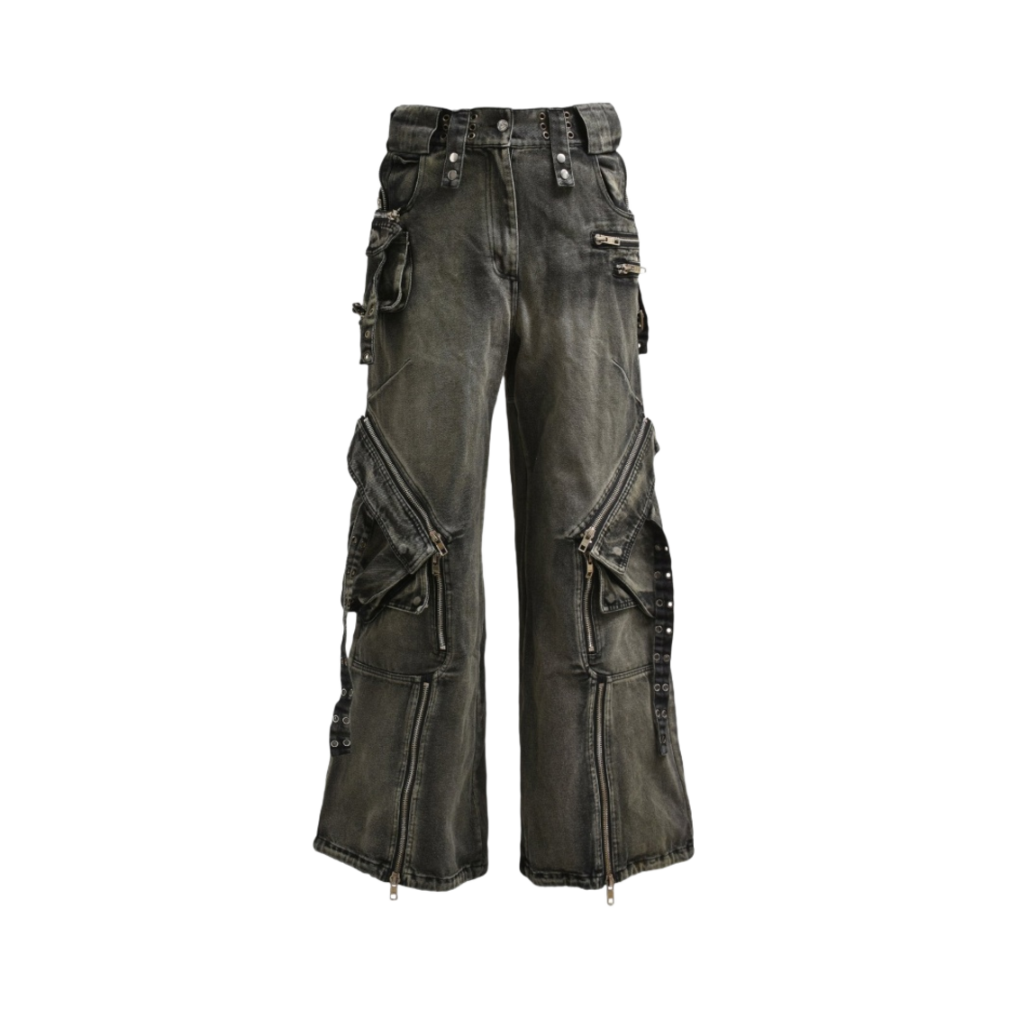 - No/Faith Studios Cargo Denim Pants Green