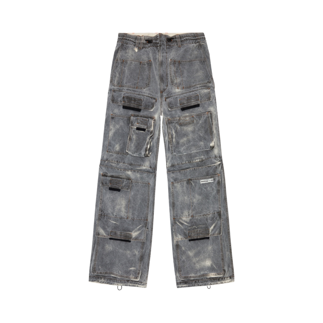 디젤 P-온리포켓 스프레이드 코튼 캔버스 카고 팬츠 다크 그레이(Diesel P-Onlypocket Cargo Pants in Sprayed Cotton Canvas Dark Grey) - 1