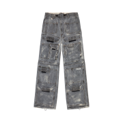 Diesel P-Onlypocket Cargo Pants in Sprayed Cotton Canvas Dark Grey