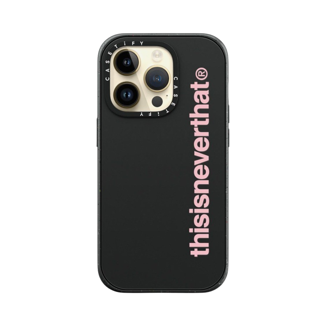 케이스티파이 x 디스이즈네버댓 아이폰 핑크 T 로고 임팩트 케이스 매트 블랙(Casetify x Thisisneverthat iPhone Pink T-Logo Impact Case Matte Black) - 3