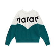 (W) Isabel Marant Houston Two Tone Marant Sweatshirt Teal - 23FW