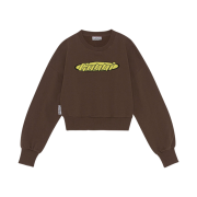 (W) Ganni Artwork Logo Sweatshirt Chicory Coffee - 22FW