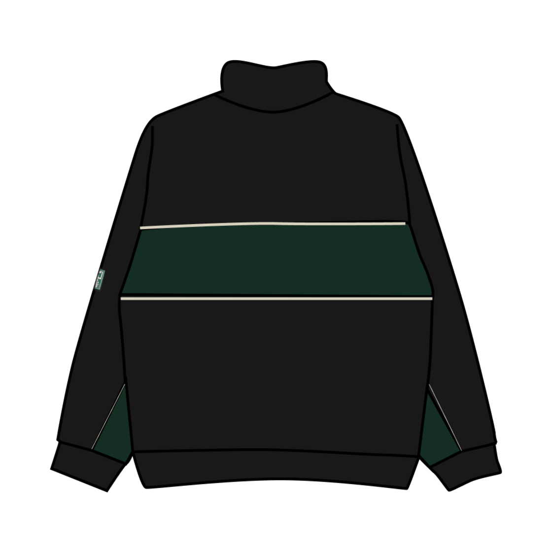 오베이 x 장수 하프 집 스웨트셔츠 블랙(Obey x Jangsu Half Zip Sweatshirt Black) - 2