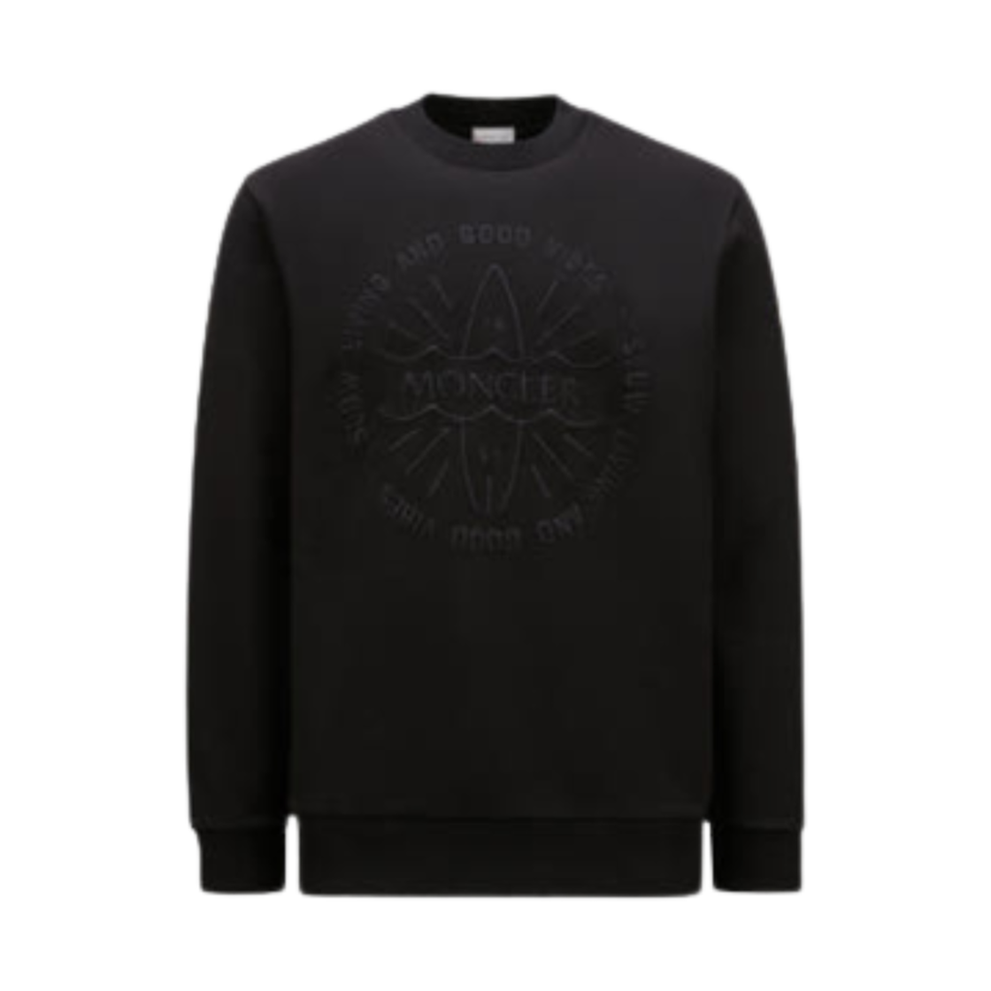 몽클레르 모티프 서프 브로데 스웨트셔츠 블랙 - 24SS(Moncler Motif Surf Brode Sweatshirt Black - 24SS)