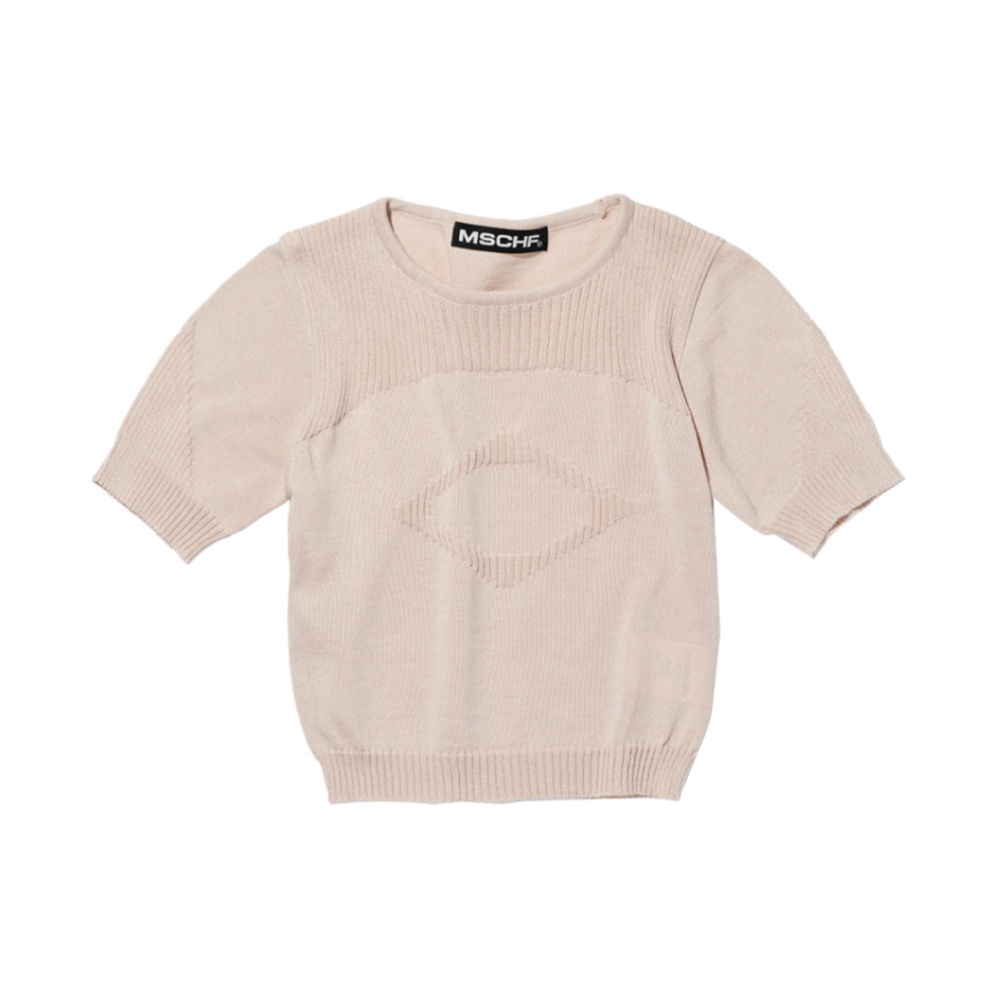 (W) 미스치프 롬버스 니트 탑 베이지((W) Mischief Rhombus Knit Top Beige) - 1