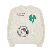 STU X HANK Embroidery Waffle Knit Cream