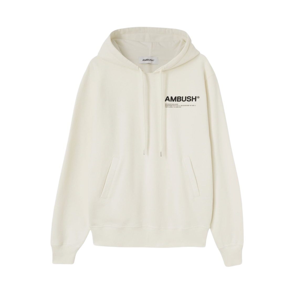 BMBB012S22FLE0010210 Ambush Workshop Hoodie Cloud Dancer Black