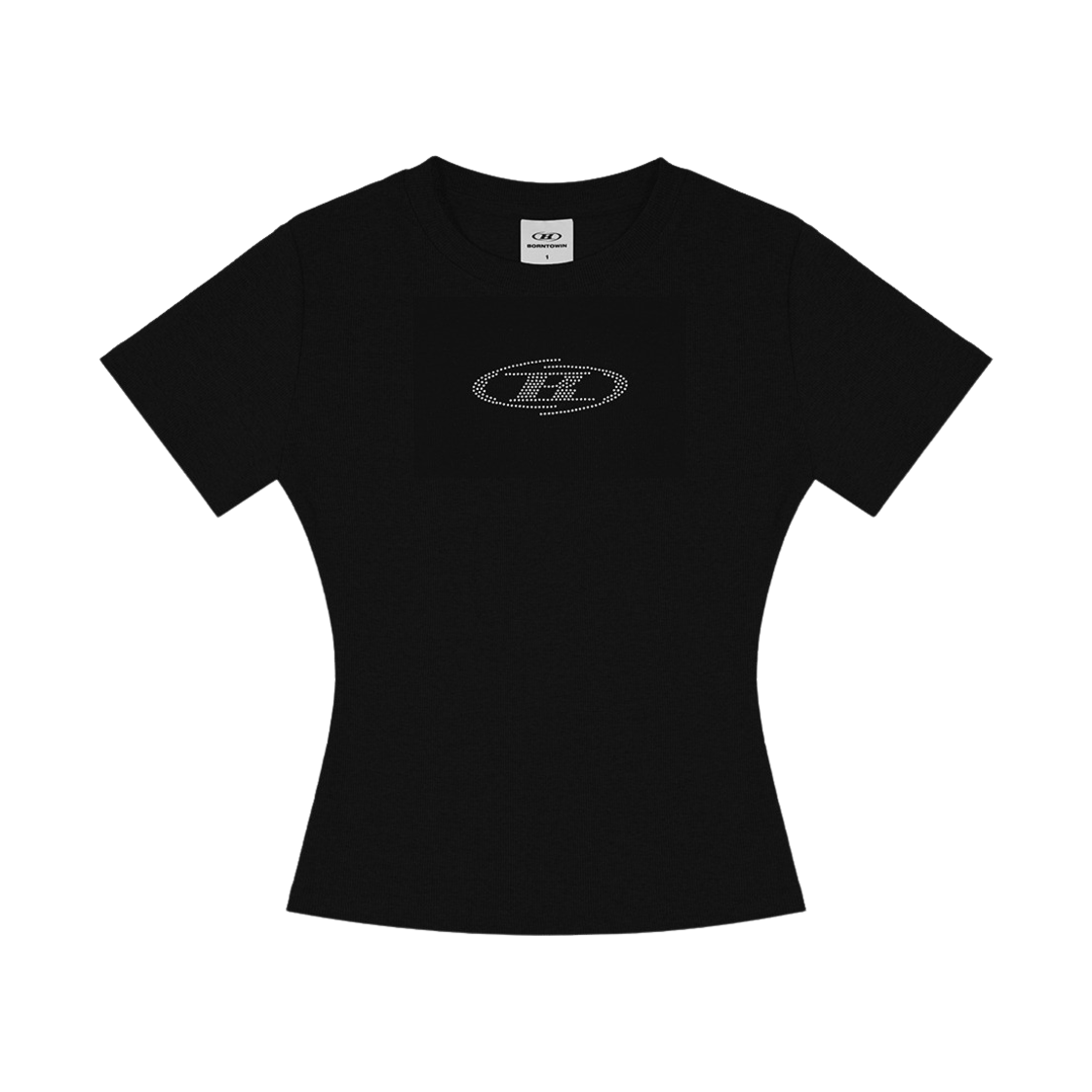 본투윈 스파클링 B 리브드 티셔츠 블랙