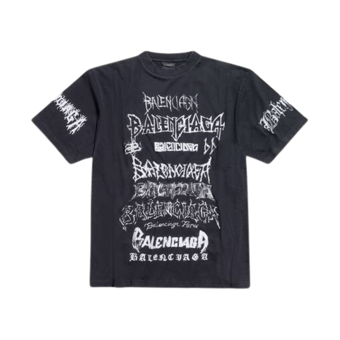 발렌시아가 DIY 메탈 티셔츠 라지 핏 블랙 화이트(Balenciaga DIY Metal T-Shirt Large Fit in Black White) - 1