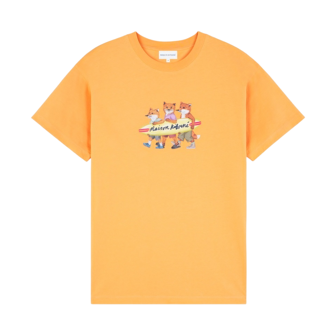 MW00116KJ0136-P822 (W) Maison Kitsune Surf Fox Relax T-Shirt Sunset Orange