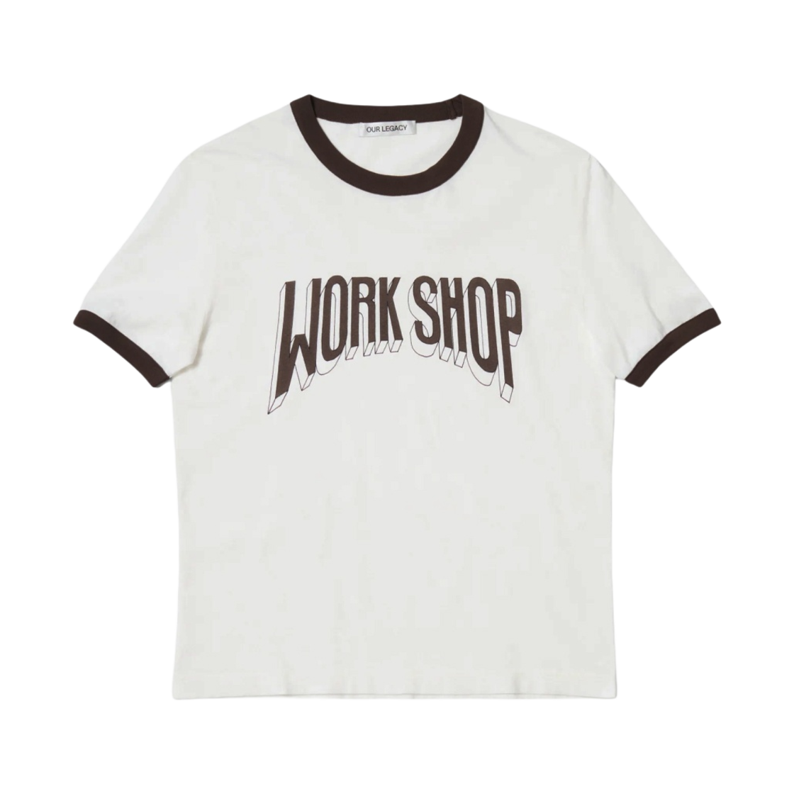 아워레가시 워크샵 링거 티셔츠 화이트 워크샵 프린트