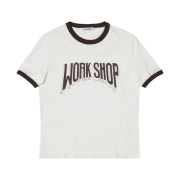 Our Legacy Work Shop Ringer T-Shirt White Work Shop Print