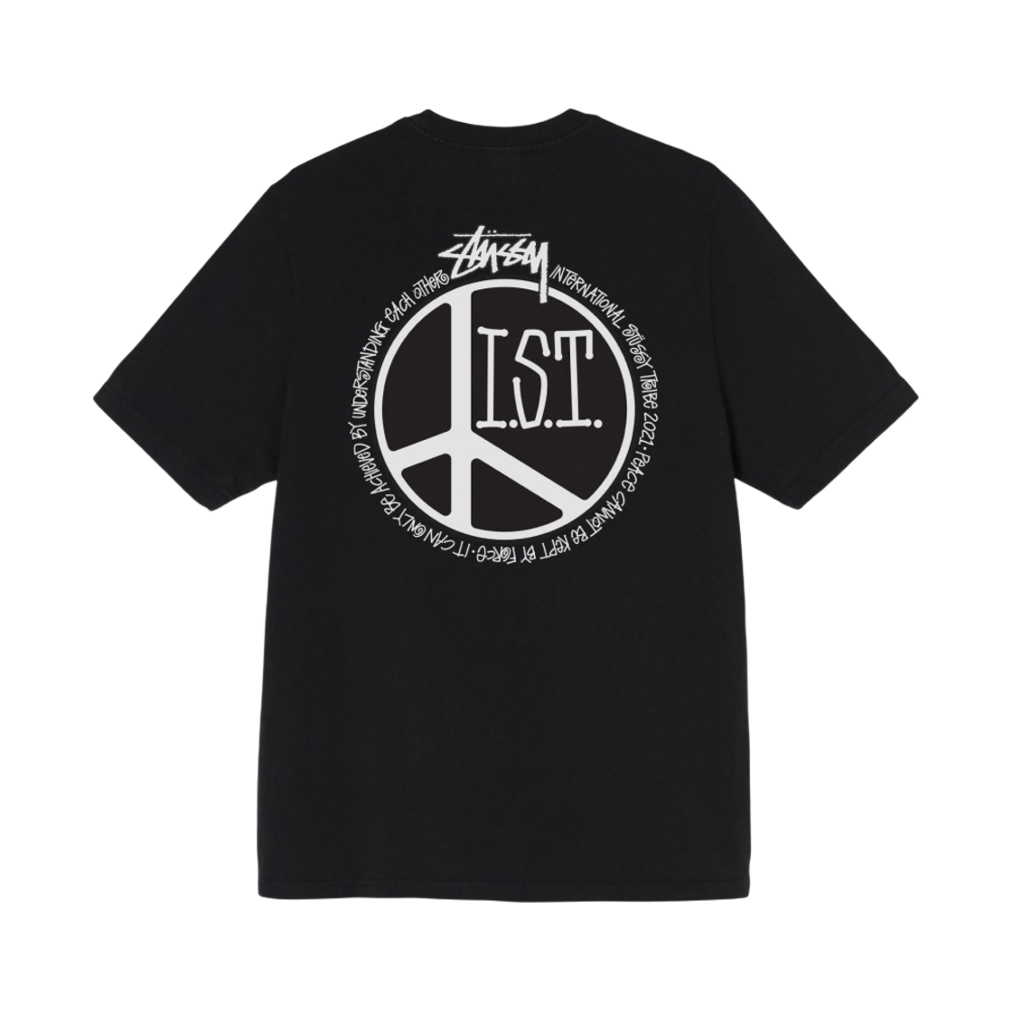 스투시 피스 닷 피그먼트 다이드 티셔츠 블랙