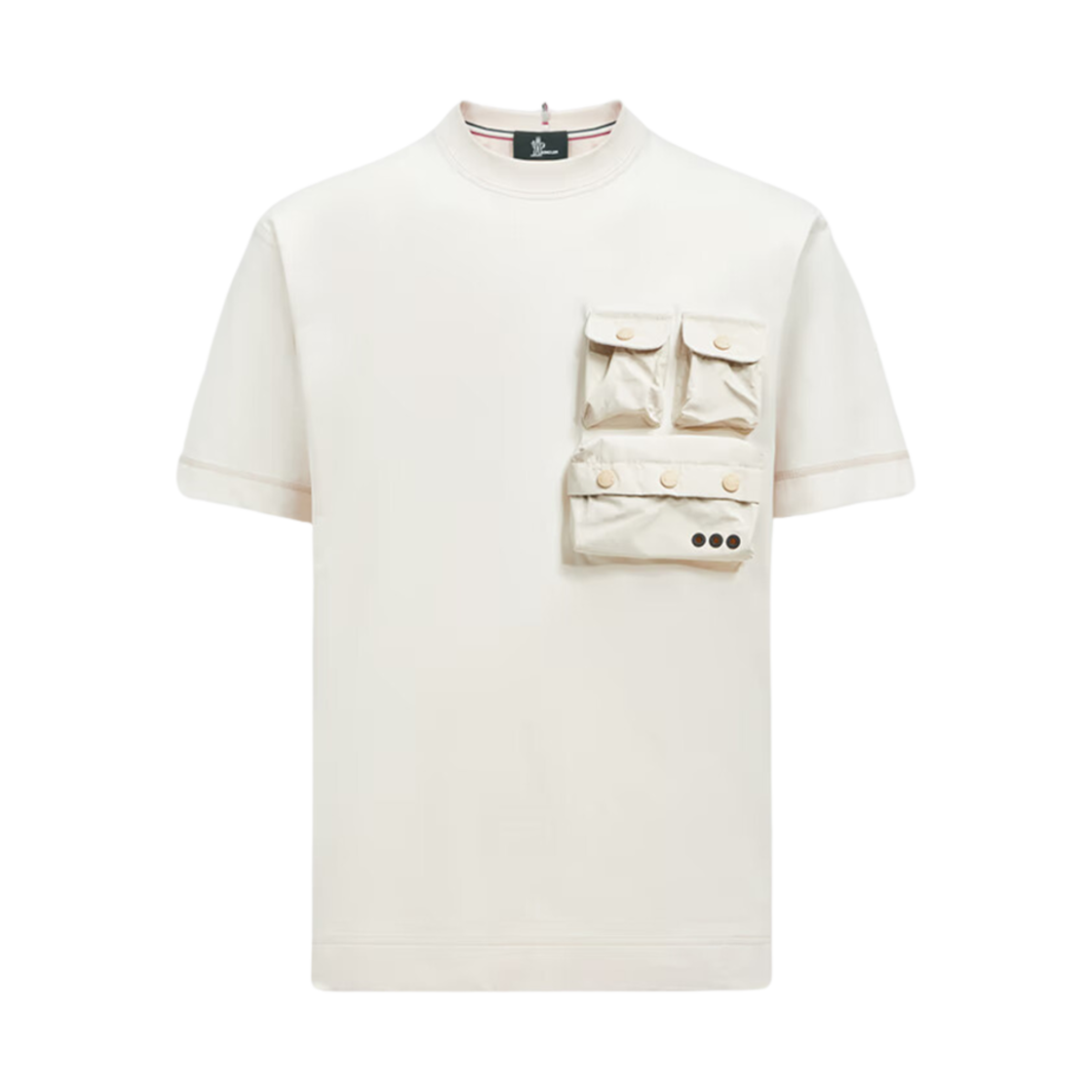 K1-097-8C00003-89AW1-04A Moncler Cotton T-Shirt with Pockets White Ivory - 25SS
