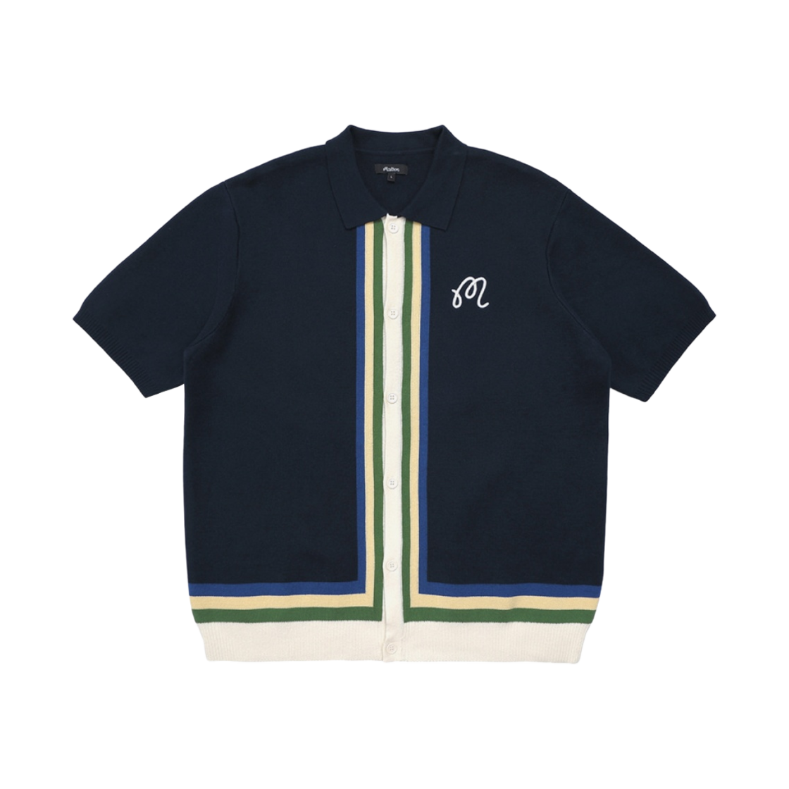 말본 골프 Elm 캠프 칼라 니트 네이비(Malbon Golf Elm Camp Collar Knit Navy) - 1