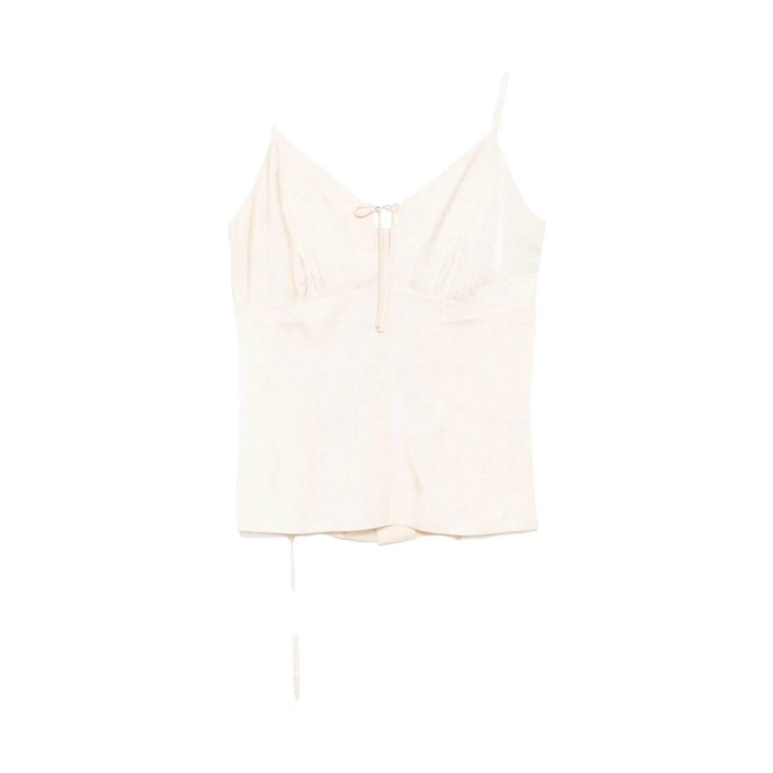 고엔제이 어저스터벌 스트랩 윗 타이 디테일 카미솔 크림(GOEN.J Adjustable Strap with Tie Detail Camisole Cream)