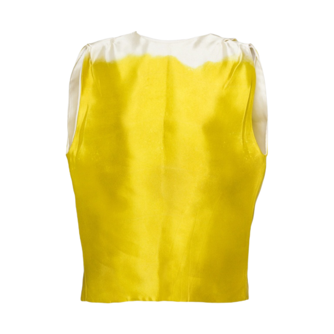 (W) 프라다 프린티드 사틴 탑 시트론 옐로우((W) Prada Printed Satin Top Citron Yellow) - 1