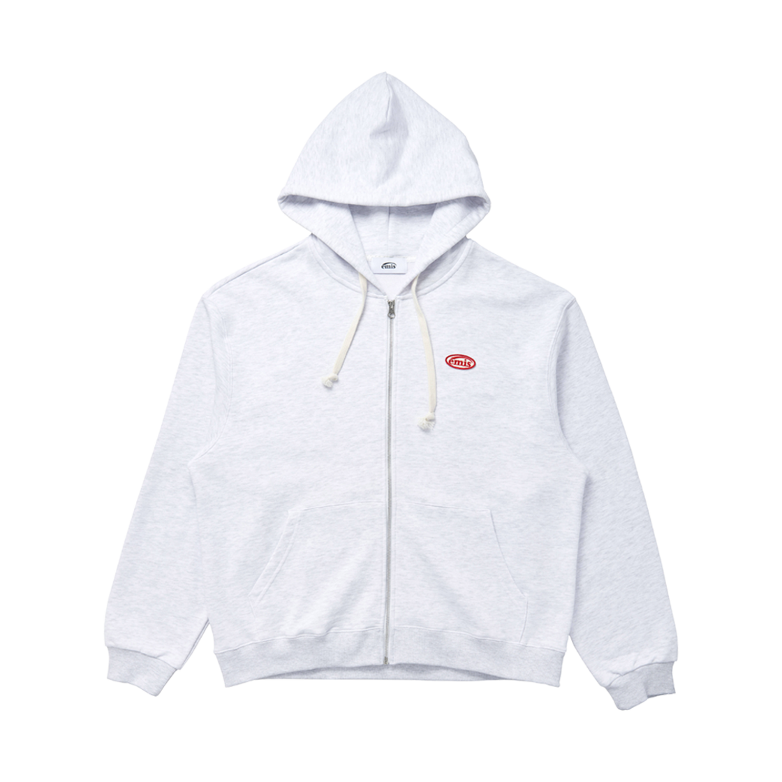 (W) 이미스 미니 와펜 집 후드 멜란지 그레이((W) Emis Mini Wappen Zip Hoodie Melange Gray)