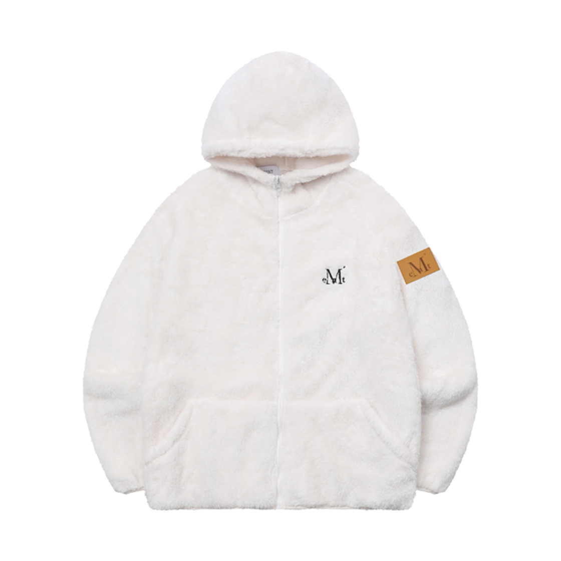 P00000TJ_IV MUCENT Bolli Curly Fleece Hood Zip-Up Ivory