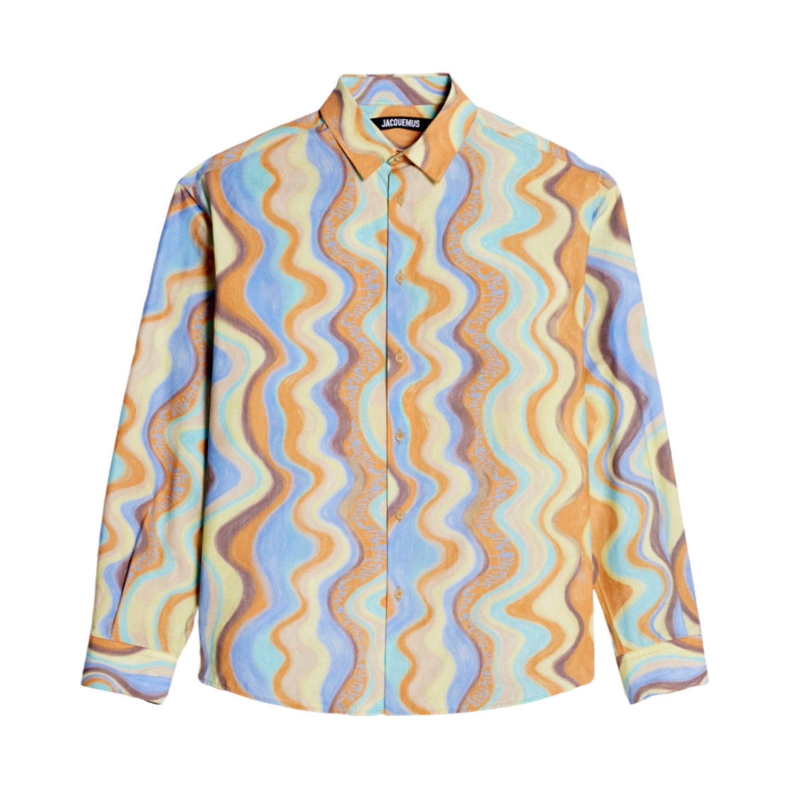 자크뮈스 라 슈미즈 사이먼 클래식 데저트 웨이브 셔츠 프린트 블루 웨이브 스트라이프(Jacquemus La Chemise Simon Classic Desert Waves Shirt Print Blue Waves Stripe) - 1