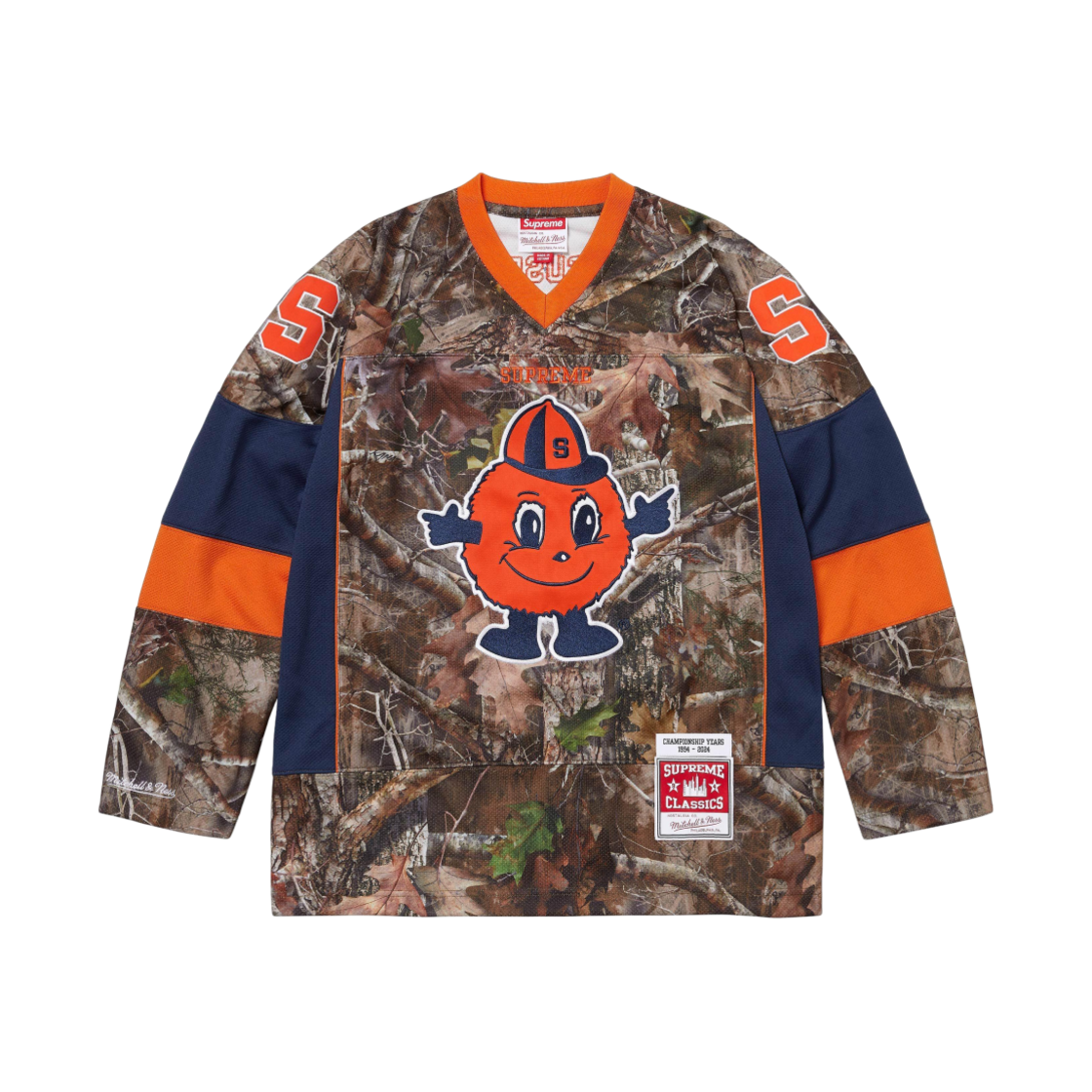 슈프림 미첼 & 네스 NCAA 하키 저지 트루팀버 카나티 카모 - 24FW(Supreme Mitchell & Ness NCAA Hockey Jersey Truetimber Kanati Camo - 24FW)