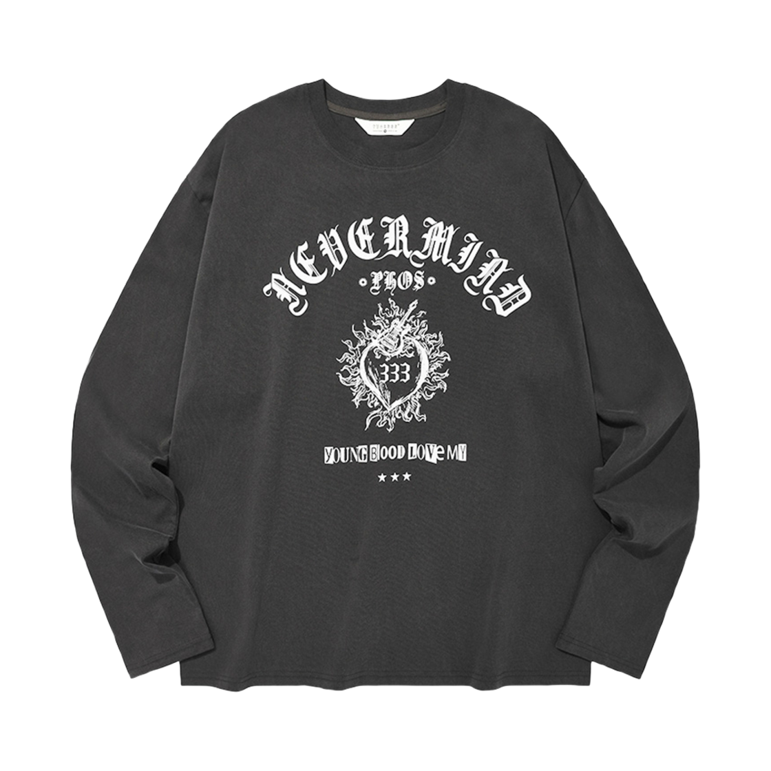 포스333 해자드 001 영 하트 롱 슬리브 차콜(PHOS333 Hazzard 001 Young Heart Long Sleeve Charcoal)