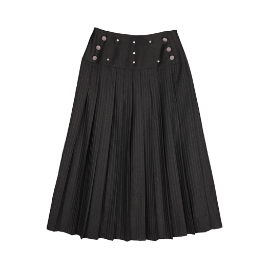 P0000DKB-METAL Dared Metal Pleated Long Skirt