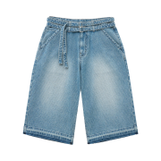 noun Belted Bermuda Denim Pants Light Blue
