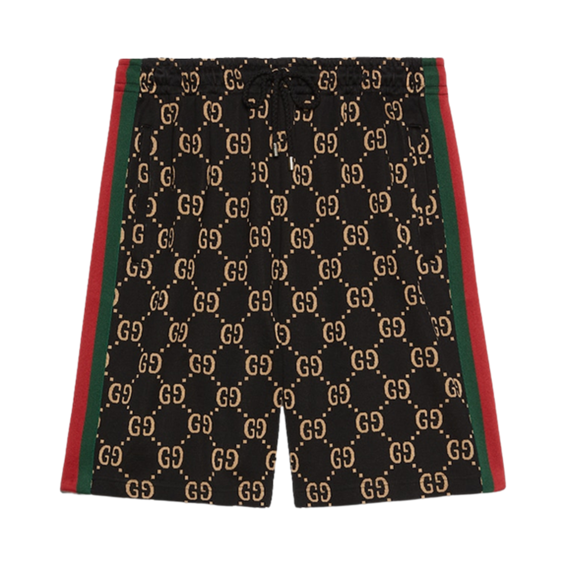 구찌 GG 저지 코튼 조깅 쇼츠 블랙 카멜(Gucci GG Jersey Cotton Jogging Shorts Black Camel) - 1