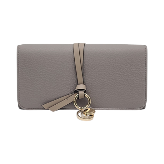 CHC21WP942F57053 Chloe Alphabet Logo Long Wallet Cashmere Grey