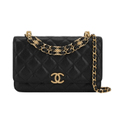 Chanel Wallet On Chain Grained Calfskin & Gold Black
