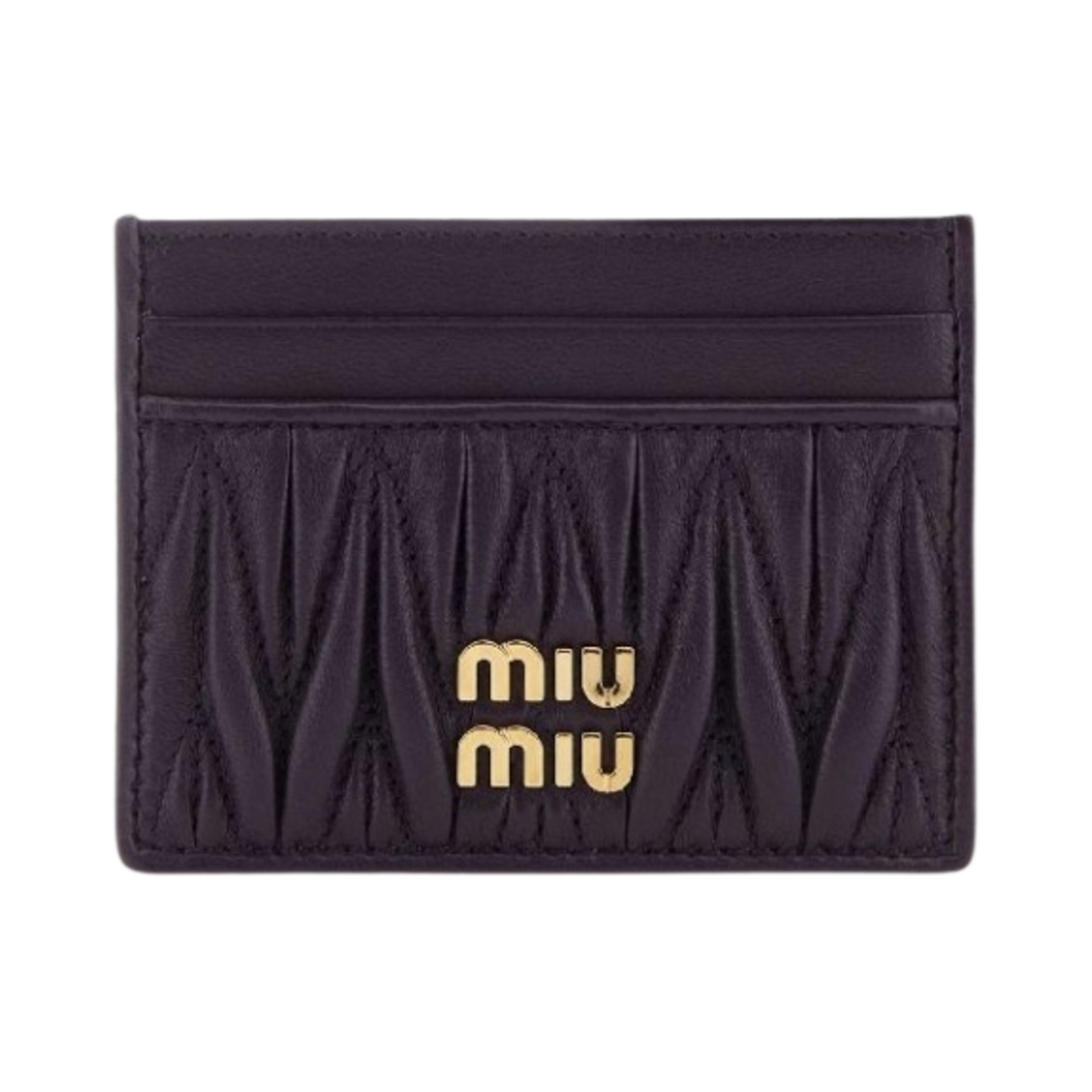 5MC076-2FPP-F0030 Miu Miu Matelasse Nappa Leather Card Holder Violet