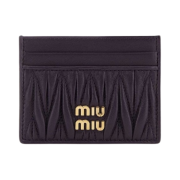 Miu Miu Matelasse Nappa Leather Card Holder Violet
