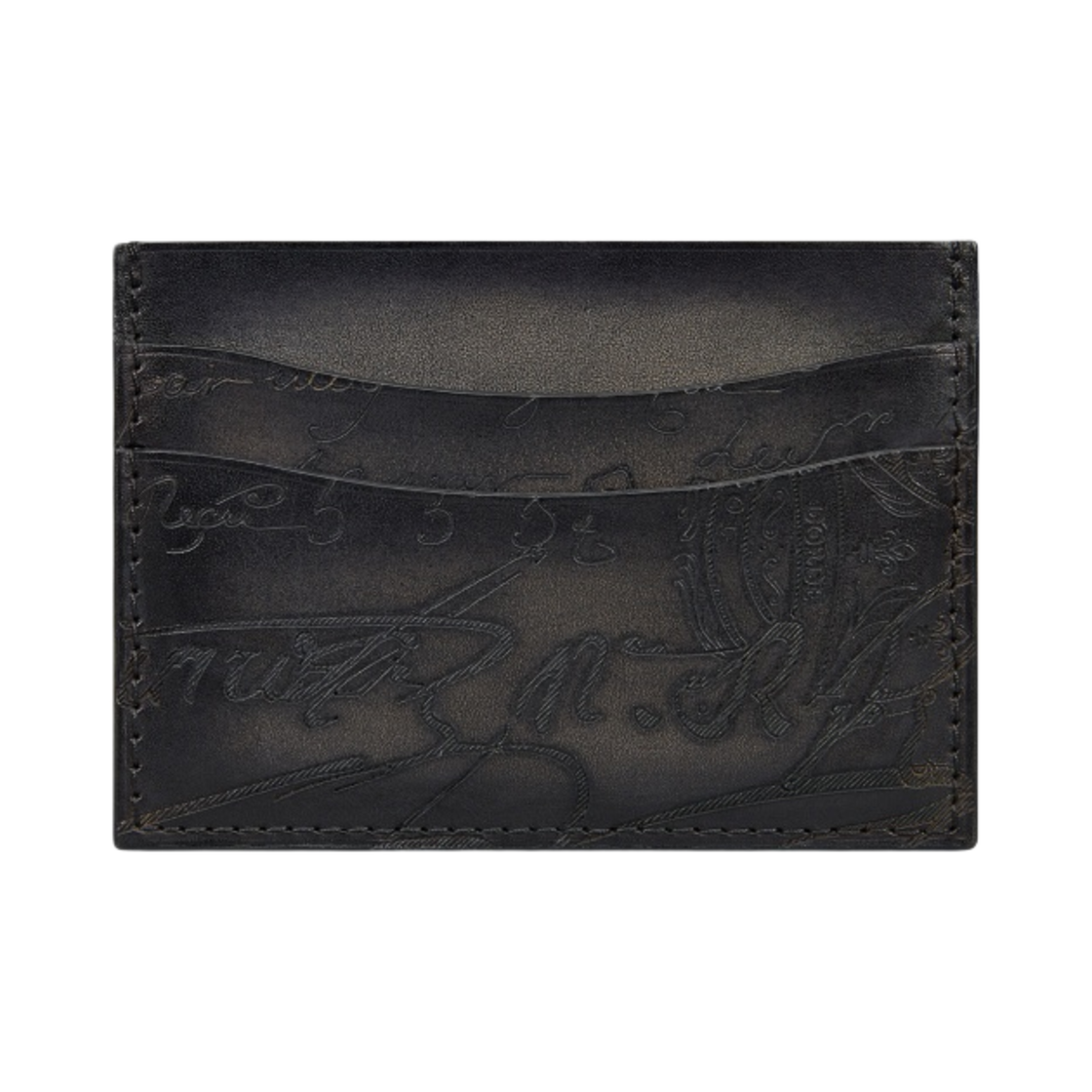 벨루티 뱀부 스크리토 레더 카드 홀더 네로 그리지오(Berluti Bambou Scritto Leather Card Holder Nero Grigio)