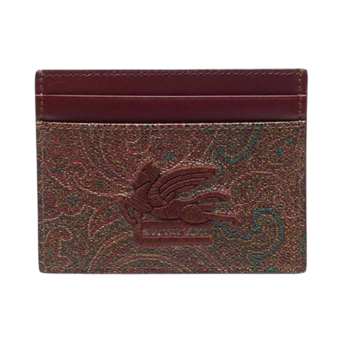 1H7697567600 Etro Iconic Paisley Card Holder Brown