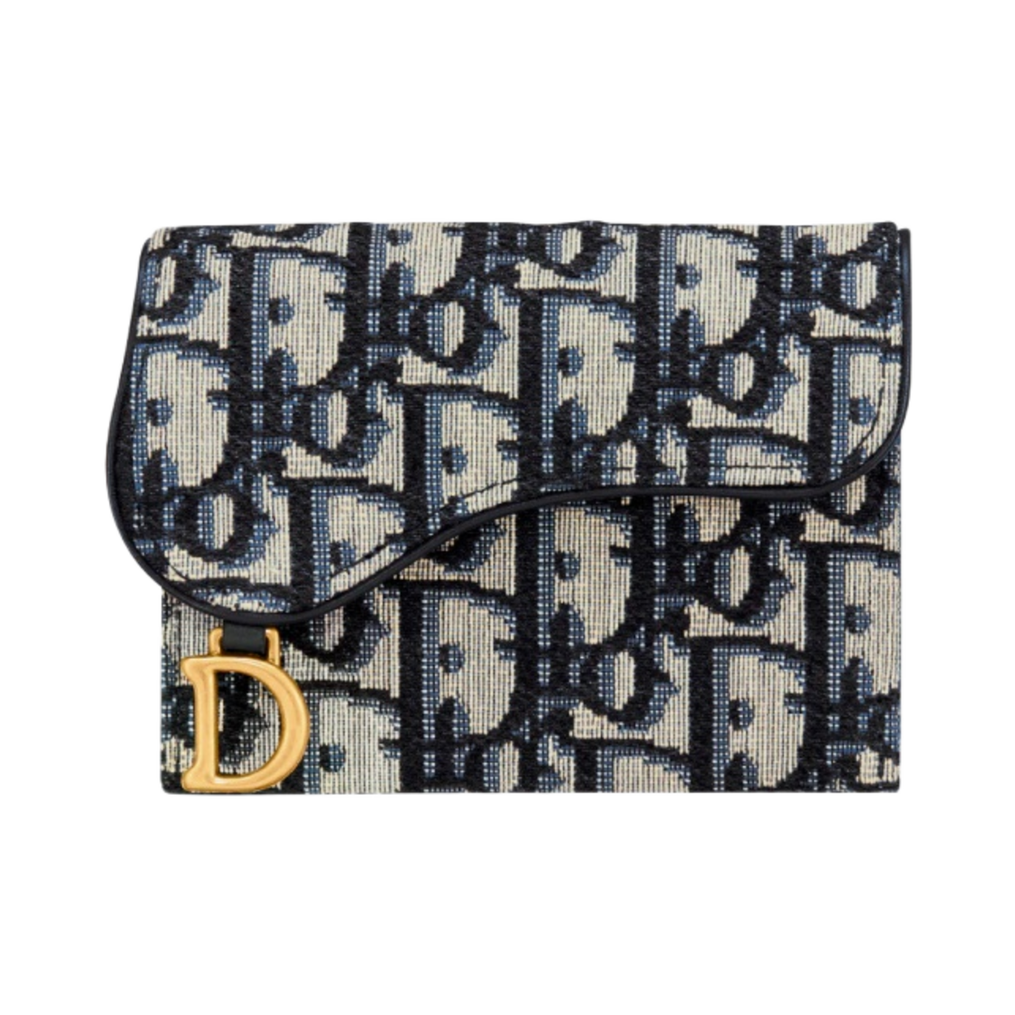 디올 새들 5-포켓 카드 홀더 블루 디올 오블리크 자카드(Dior Saddle 5-Gusset Card Holder Blue Dior Oblique Jacquard)