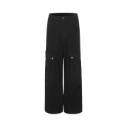 Hono Report Jacquard Cargo Pants Damaged Black